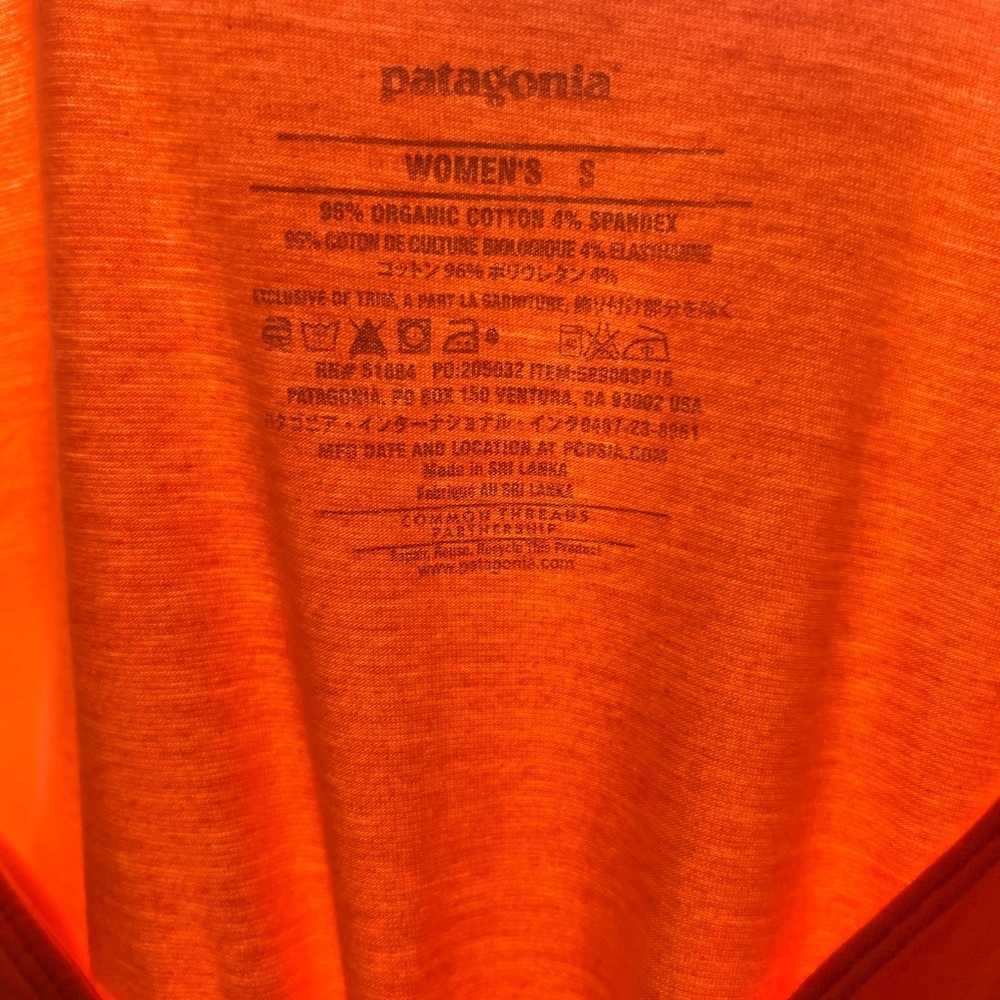 Patagonia Margot A-Line Dress Organic Cotton Blend Peach Orange Red Colorblock - Picture 9 of 10